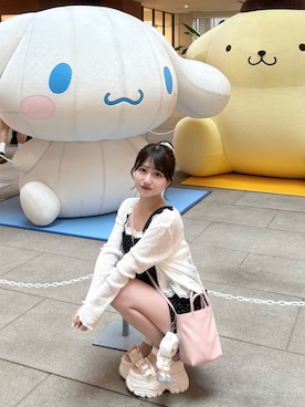 「LIPSERVICE（リップサービス）のアイテム」を使った、miyu Ӧさん（レディース・149cm）の夏コーディネート