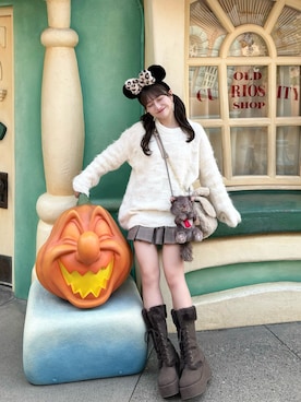 「アイテム（スカート）」を使った、miyu Ӧさん（レディース・149cm）の秋コーディネート