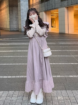 「merry jenny（メリージェニー）のアイテム（ワンピース/ドレス）」を使った、miyu Ӧさん（レディース・148cm）の秋コーディネート