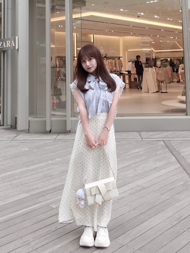 「GRL（グレイル）のアイテム」を使った、miyu Ӧさん（レディース・149cm）の夏コーディネート