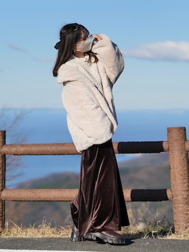「archives（アルシーヴ）のアイテム（ジャケット/アウター）」を使った、miyu Ӧさん（レディース・148cm）の冬コーディネート