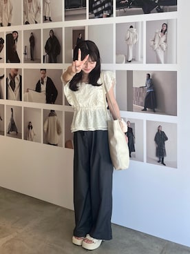 「アイテム（トップス）」を使った、miyu Ӧさん（レディース・149cm）の夏コーディネート
