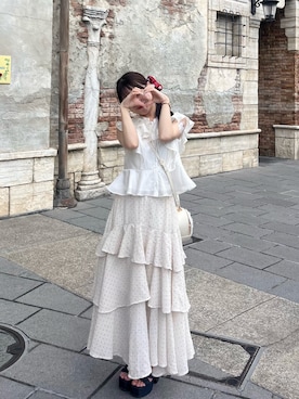 「アイテム（トップス）」を使った、miyu Ӧさん（レディース・149cm）の夏コーディネート