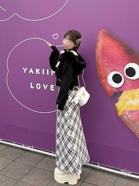 「アイテム（ヘアピン）」を使った、miyu Ӧさん（レディース・149cm）の秋コーディネート