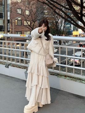 「R&E（アールアンドイー）のアイテム」を使った、miyu Ӧさん（レディース・149cm）の冬コーディネート