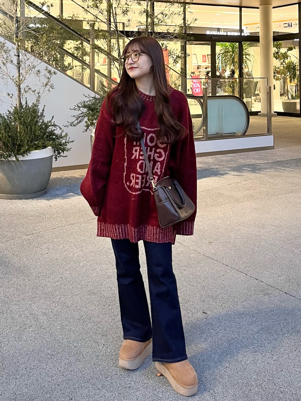 miyu Ӧさんの「【S.Lサイズ展開】モチーフメランジニット（Kastane）」を使ったコーディネートの1枚目の写真