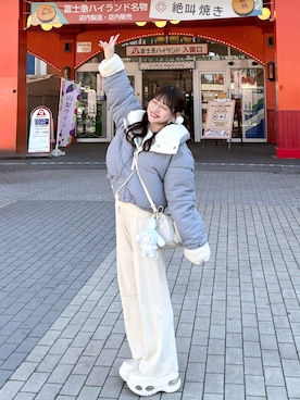 「アイテム（ボストンバッグ）」を使った、miyu Ӧさん（レディース・149cm）の冬コーディネート