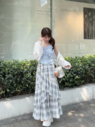 「LOWRYS FARM(ローリーズファーム)の【サンリオキャラクターズ】ヌイキーホルダー8 647243/GOODS(キーホルダー)」を使った、miyu Ӧさん(レディース・149cm)の夏コーディネート