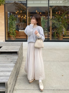 「one after another NICE CLAUP（ワンアフターアナザーナイスクラップ）のアイテム（その他シューズ）」を使った、miyu Ӧさん（レディース・148cm）の秋コーディネート