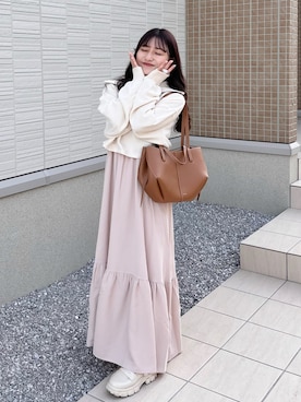 「archives（アルシーヴ）のアイテム（ワンピース/ドレス）」を使った、miyu Ӧさん（レディース・148cm）の冬コーディネート