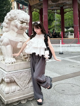 「LILY BROWN（リリーブラウン）のアイテム」を使った、miyu Ӧさん（レディース・149cm）の夏コーディネート