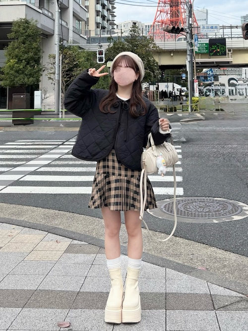 【バナナチップス ワンピース】激カワ♡ セール】リボンプリーツミニキャミワンピース（ワンピース）｜one