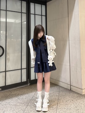 「GRL（グレイル）のアイテム（シューズ）」を使った、miyu Ӧさん（レディース・149cm）の春コーディネート