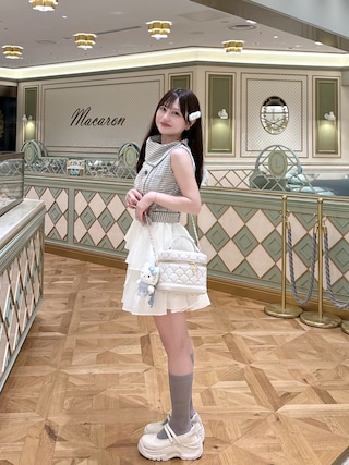 「dazzlin(ダズリン)のボリュームフリルトレンチミニワンピース(ワンピース)」を使った、miyu Ӧさん(レディース・149cm)の秋コーディネート