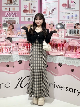 「LIPSERVICE（リップサービス）のサイドシアーマーメイドキャミワンピース（ワンピース）」を使った、miyu Ӧさん（レディース・149cm）の秋コーディネート
