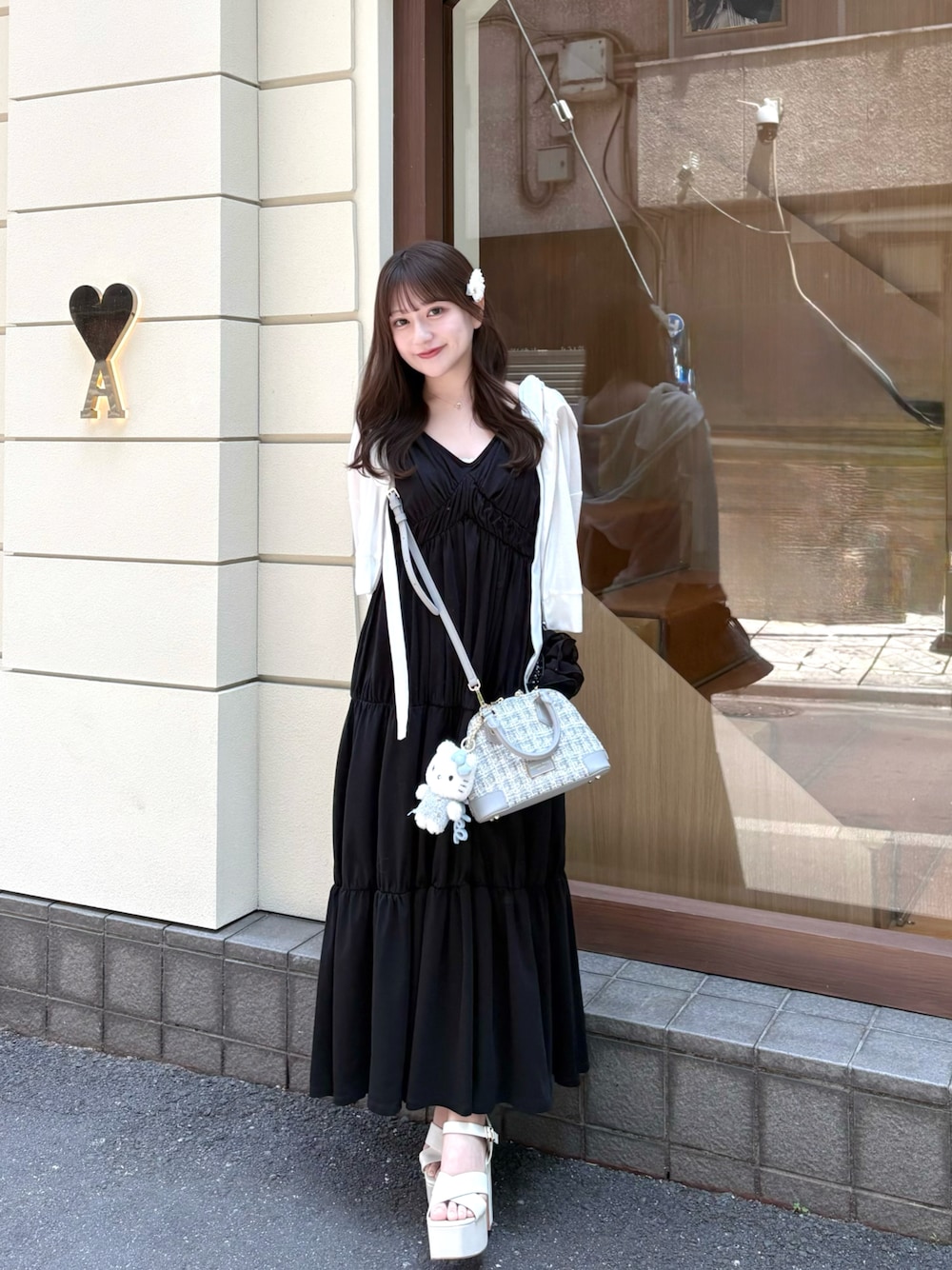 EIMY ISTOIRE（エイミーイストワール）の「RIBBON SHOULDER CUT DRESS 