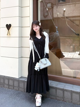 「アイテム（ワンピース/ドレス）」を使った、miyu Ӧさん（レディース・149cm）の春コーディネート