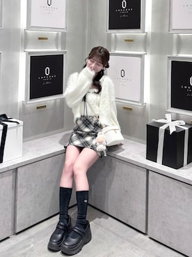 「アイテム（スカート）」を使った、miyu Ӧさん（レディース・149cm）の秋コーディネート