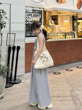 「アイテム（トートバッグ）」を使った、miyu Ӧさん（レディース・149cm）の夏コーディネート
