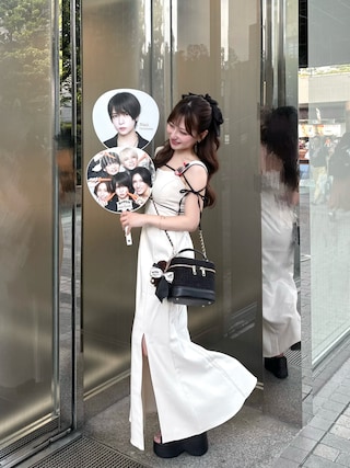 「LIPSERVICE(リップサービス)のマーメイドキャミワンピース(ワンピース)」を使った、miyu Ӧさん(レディース・149cm)の夏コーディネート