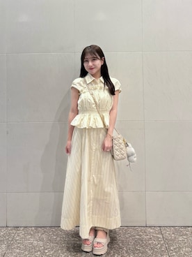 「SNIDEL（スナイデル）のスニーカーソールサンダル（サンダル）」を使った、miyu Ӧさん（レディース・149cm）の夏コーディネート