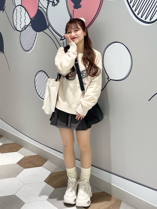 ♡Yoona Yoon♡ミッキー グレー 二着セット セーター レディース Disney（ディズニー） ニット セーター 「Disney/ディズニー」ミッキー