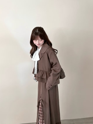 「umm.clair(ウムクレール)のFrill short jacket(その他アウター)」を使った、miyu Ӧさん(レディース・149cm)の秋コーディネート