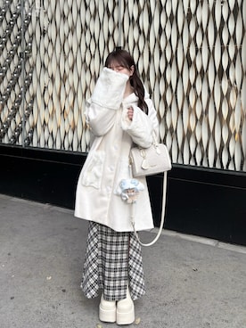 「ファーコート」｜「アイテム（ジャケット/アウター）」を使った、miyu Ӧさん（レディース・149cm）の冬コーディネート