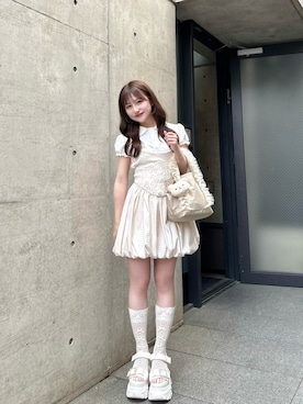 「LIPSERVICE（リップサービス）のアイテム」を使った、miyu Ӧさん（レディース・149cm）の夏コーディネート