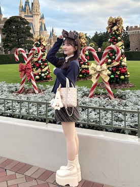 「アイテム（ノーカラージャケット）」を使った、miyu Ӧさん（レディース・149cm）の秋コーディネート