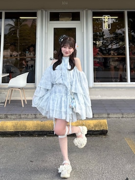 「アイテム（ワンピース/ドレス）」を使った、miyu Ӧさん（レディース・149cm）の春コーディネート