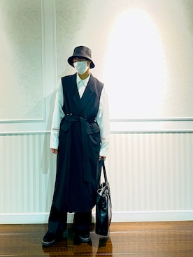 「ジレ」｜「アイテム（その他アウター）」を使った、haretoさん（メンズ・171cm）の秋コーディネート