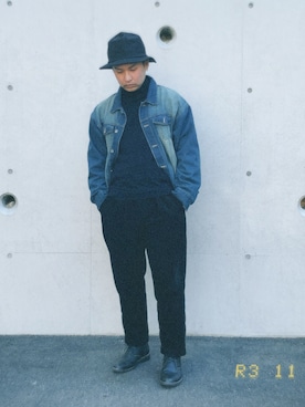 「ニット/セーター」｜「アイテム（デニムジャケット）」を使った、【相互】しょーへいさん（メンズ・171cm）の秋コーディネート