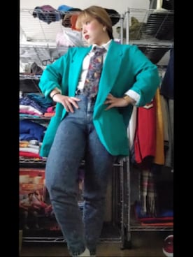 「PAGEBOY（ページボーイ）のアイテム（デニムパンツ、ブルー系）」を使った、miki80sさん（レディース・155cm）の春コーディネート