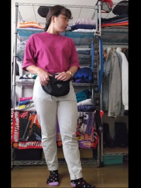 「アイテム（ボディバッグ/ウエストポーチ）」を使った、miki80sさん（レディース・155cm）の秋コーディネート