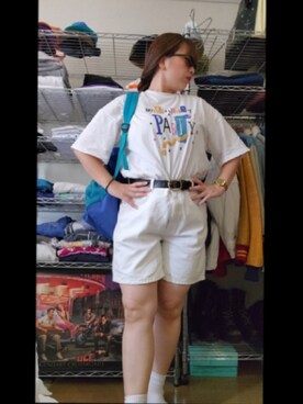 「Tostalgic Clothingのアイテム（サングラス、ブラウン系）」を使った、miki80sさん（レディース・155cm）の秋コーディネート