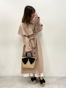「ケープコート」｜「アイテム（トレンチコート）」を使った、Ｓａｙａさん（レディース・152cm）の春コーディネート