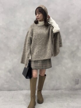 「one after another NICE CLAUP（ワンアフターアナザーナイスクラップ）のアイテム（ハンチング/ベレー帽）」を使った、Ｓａｙａさん（レディース・152cm）の秋コーディネート