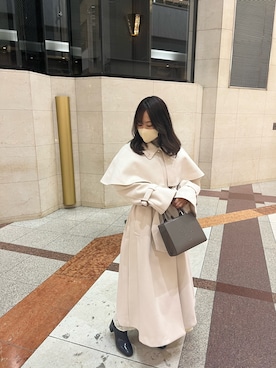 「ケープコート」｜「アイテム（その他アウター）」を使った、高松加奈さん（レディース・156cm）の秋コーディネート