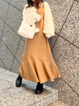 「キャミソールワンピ」｜高松加奈さん（レディース・156cm）の夏コーディネート