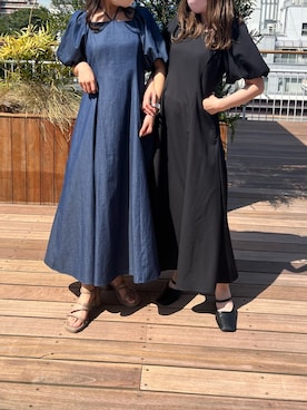 「one after another NICE CLAUP（ワンアフターアナザーナイスクラップ）のストラップ付ミュール（その他シューズ）」を使った、高松加奈さん（レディース・156cm）の夏コーディネート