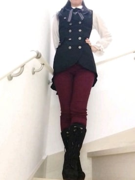 「axes femme POETIQUE（アクシーズファムポエティック）のアイテム（シューズ）」を使った、momijiさん（レディース・154cm）の秋コーディネート