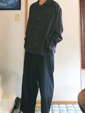 「CASPER JOHN（キャスパージョン）のVarious Dolman Shirts/バリアスドルマンシャツ（シャツ/ブラウス、ブラック系）」を使った、たけたけ相互フォローさん（メンズ・174cm）の秋コーディネート
