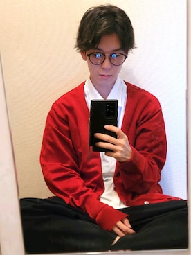 「WYM LIDNM（ウィム バイ リドム）の【WYM LIDNM】TENCEL WIDE HALF SLEEVE SHIRT（シャツ/ブラウス、ホワイト系）」を使った、たけたけ相互フォローさん（メンズ・174cm）の秋コーディネート