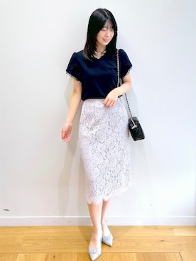 「アイテム（パンプス、グレー系）」を使った、rina9678さん（レディース・158cm）の夏コーディネート