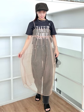 「アイテム（チャーム、グレー系）」を使った、rina9678さん（レディース・158cm）の夏コーディネート