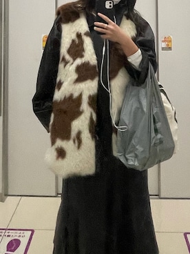 「NICE CLAUP（ナイスクラップ）のアイテム（ライダースジャケット）」を使った、NYANさん（レディース・155cm）の秋コーディネート