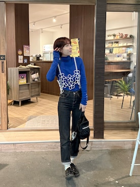 「タートルネック」｜「アイテム（バックパック/リュック）」を使った、Cih Cihさん（レディース・162cm）の冬コーディネート