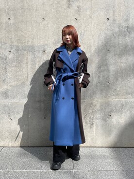 「重ね着ベストシーズン」｜「アイテム（ステンカラーコート）」を使った、恵利香さん（レディース・156cm）の秋コーディネート