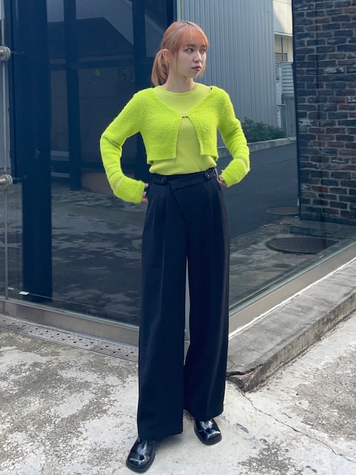 セール】【WEB限定】ショートウェーブレイヤーニットCH